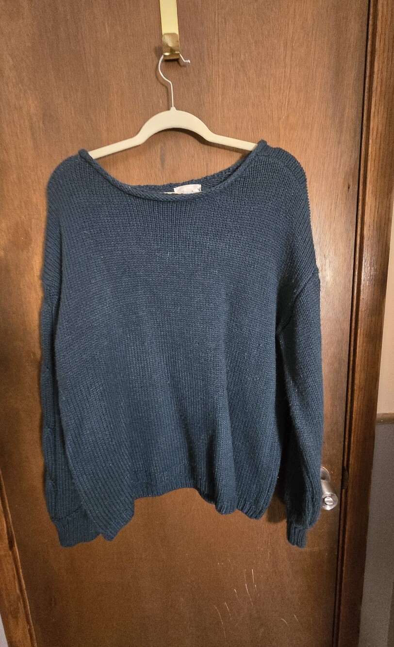 LC Lauren Conrad Teal Crewneck Sweater Green Large